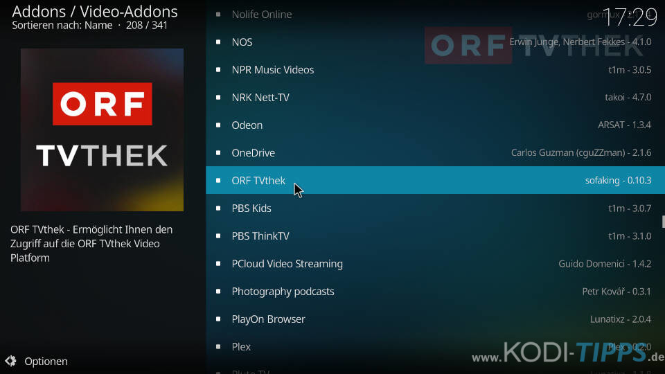 Instalar el addon ORF TVthek Kodi - Paso 2