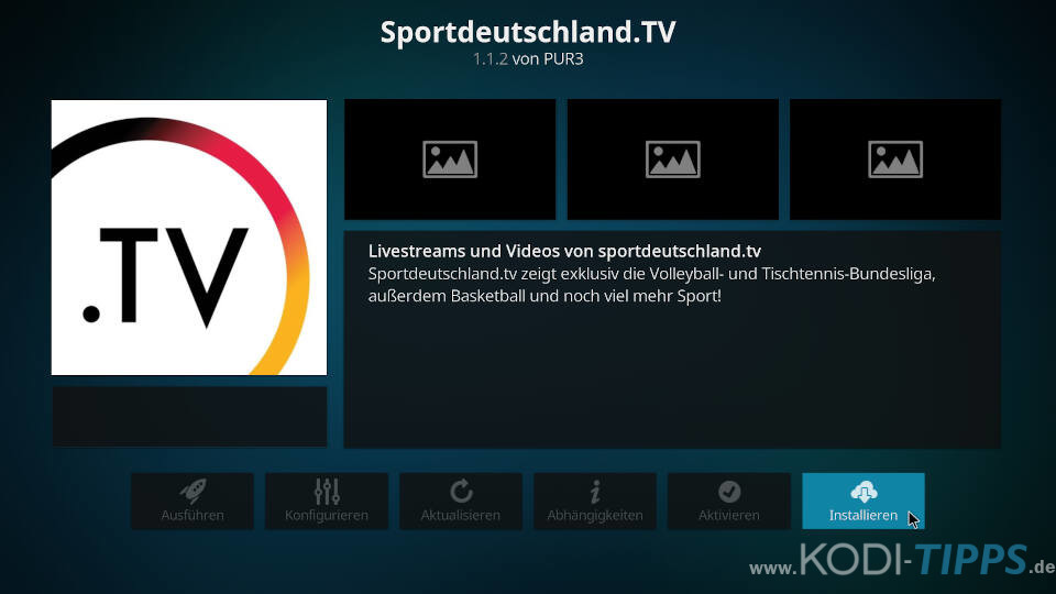 Instalar el addon Sportdeutschland.TV Kodi - Paso 3