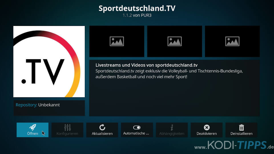Instale el addon Sportdeutschland.TV Kodi - Paso 5