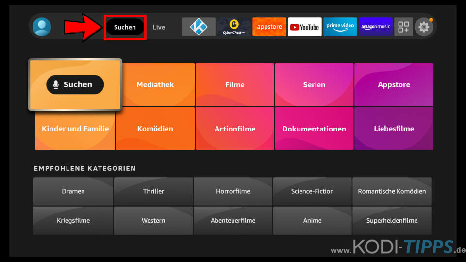 Instale la aplicación Downloader para Amazon Fire TV - Paso 1
