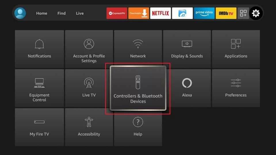 seleccionar controladores y dispositivos Bluetooth