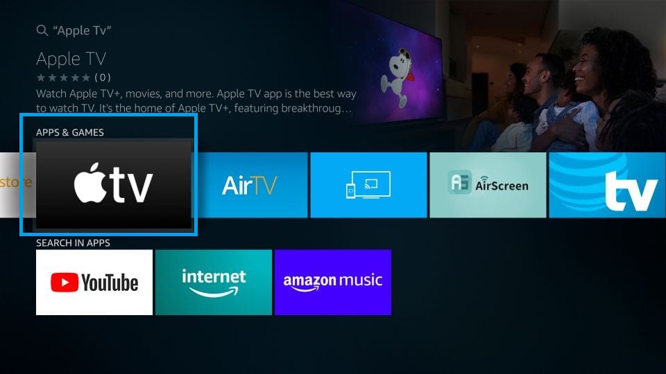 Aplicación Apple TV para Firestick Seleccionar Apple TV