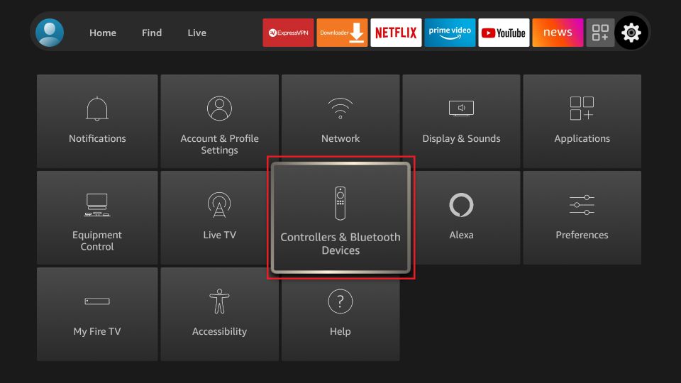 Seleccione controladores y dispositivos Bluetooth para conectar AirPods a Firestick 