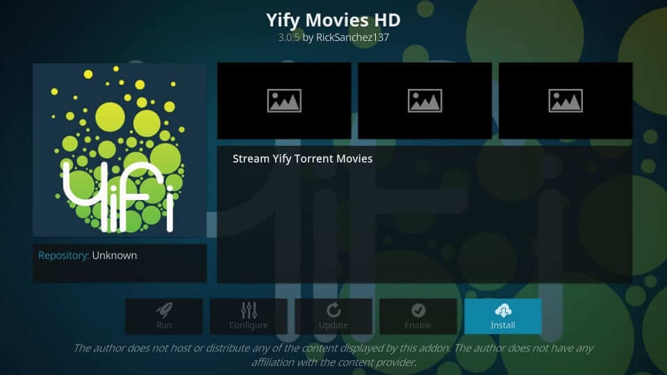 Instalar - Complemento Yify Movies HD