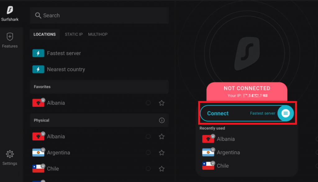 Conectar - Surfshark VPN  