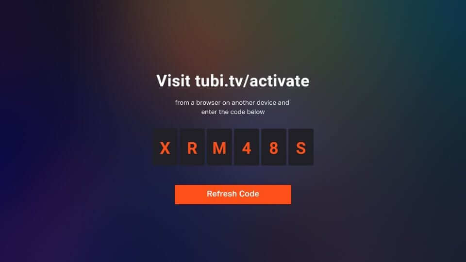 Código de activación - Tubi TV Firestick