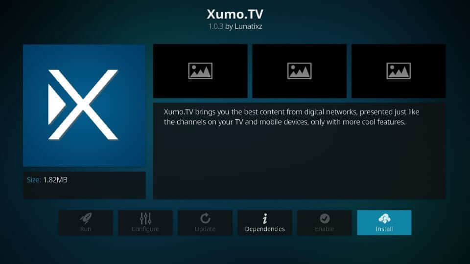 Mosaico de TV Xumo - Complemento XUMO en Kodi