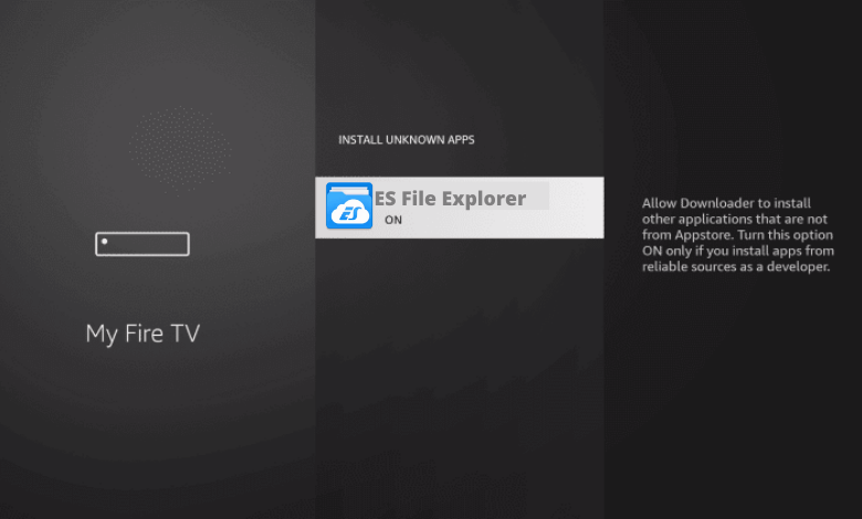 Instalar aplicaciones desconocidas para ES File Explorer en Firestick 