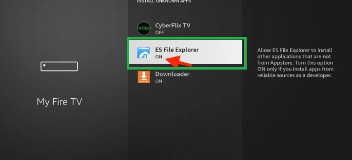 active ES File Explorer para obtener CucoTV en Firestick